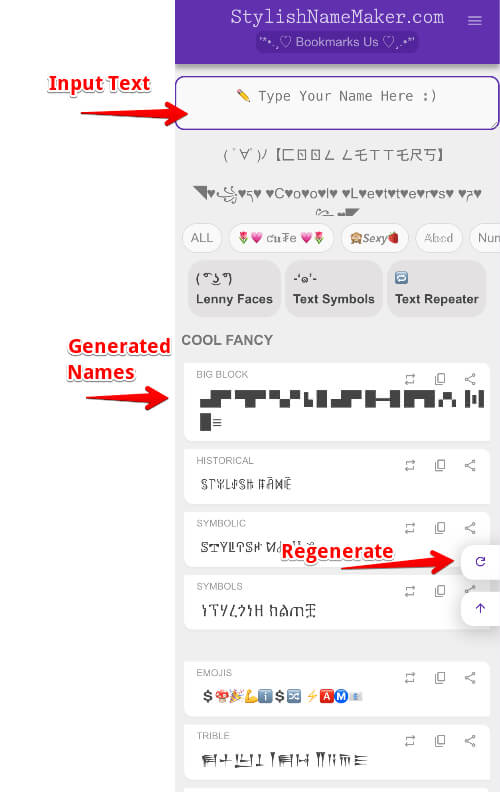 How to use Stylish Name Generator